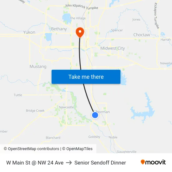 W Main St @ NW 24 Ave to Senior Sendoff Dinner map