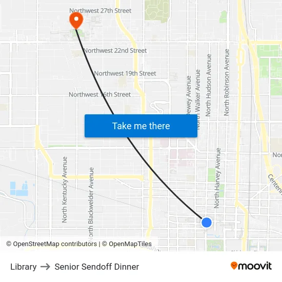 Library to Senior Sendoff Dinner map