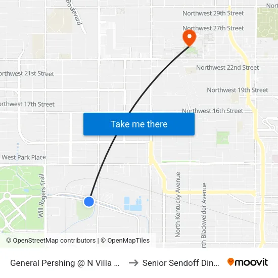 General Pershing @ N Villa Ave to Senior Sendoff Dinner map