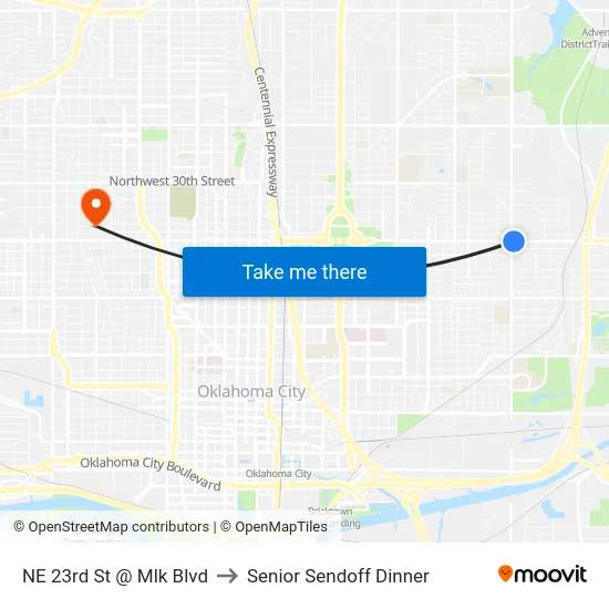 NE 23rd St @ Mlk Blvd to Senior Sendoff Dinner map
