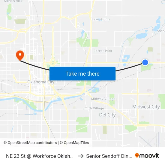 NE 23 St @ Workforce Oklahoma to Senior Sendoff Dinner map