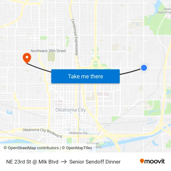 NE 23rd St @ Mlk Blvd to Senior Sendoff Dinner map