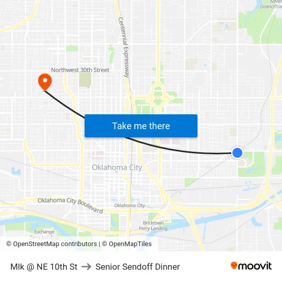 Mlk @ NE 10th St to Senior Sendoff Dinner map