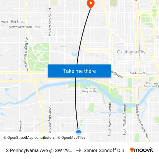 S Pennsylvania Ave @ SW 29th St to Senior Sendoff Dinner map