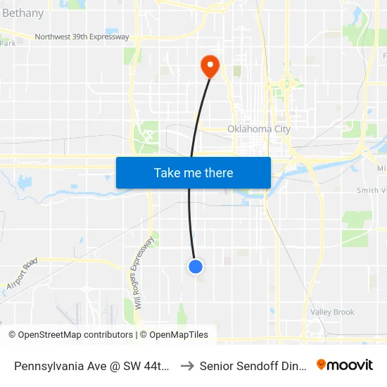 Pennsylvania Ave @ SW 44th St to Senior Sendoff Dinner map