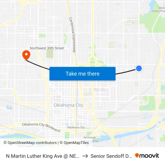 N Martin Luther King Ave @ NE 21st St to Senior Sendoff Dinner map