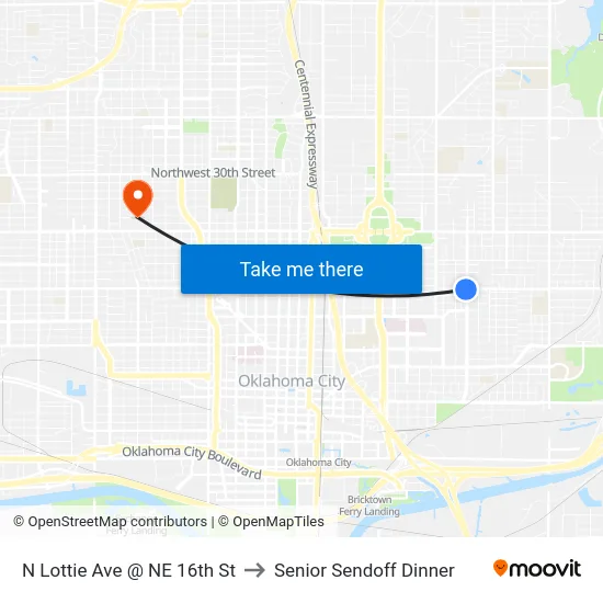 N Lottie Ave @ NE 16th St to Senior Sendoff Dinner map