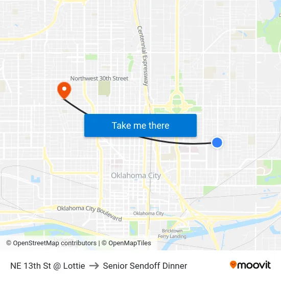 NE 13th St @ Lottie to Senior Sendoff Dinner map