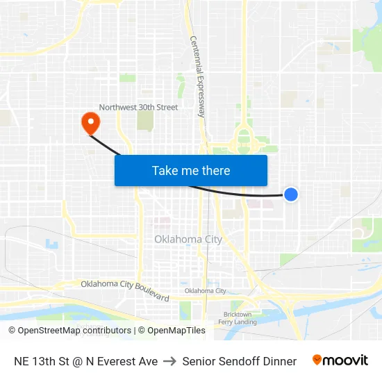 NE 13th St @ N Everest Ave to Senior Sendoff Dinner map
