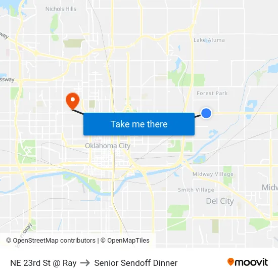 NE 23rd St @ Ray to Senior Sendoff Dinner map
