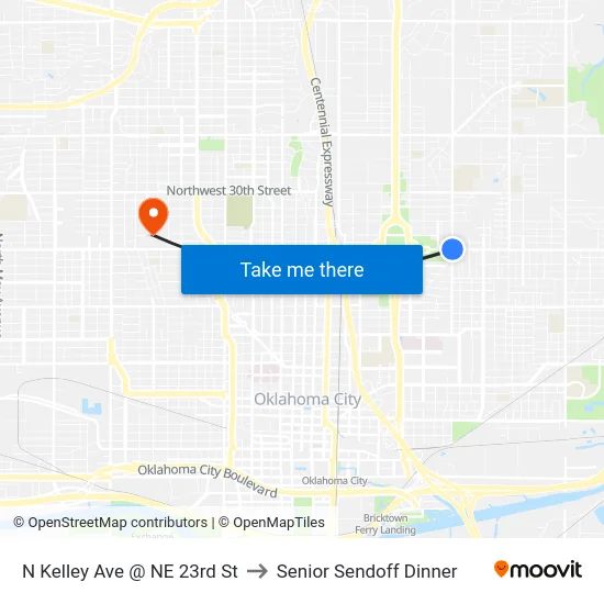 N Kelley Ave @ NE 23rd St to Senior Sendoff Dinner map