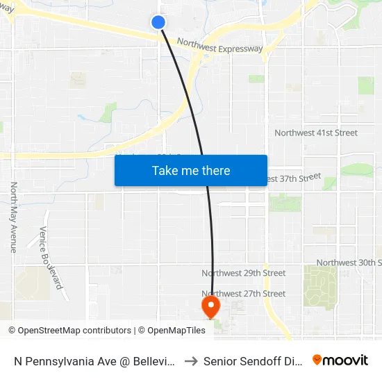 N Pennsylvania Ave @ Belleview Dr to Senior Sendoff Dinner map