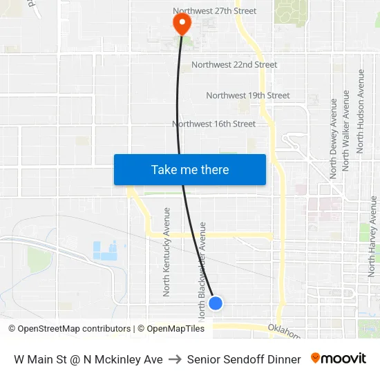 W Main St @ N Mckinley Ave to Senior Sendoff Dinner map