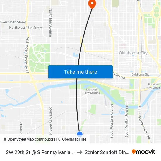 SW 29th St @ S Pennsylvania Ave to Senior Sendoff Dinner map