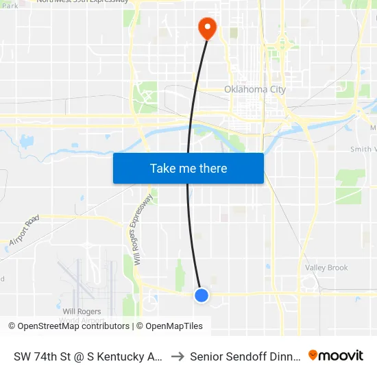 SW 74th St @ S Kentucky Ave to Senior Sendoff Dinner map
