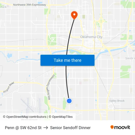 Penn @ SW 62nd St to Senior Sendoff Dinner map