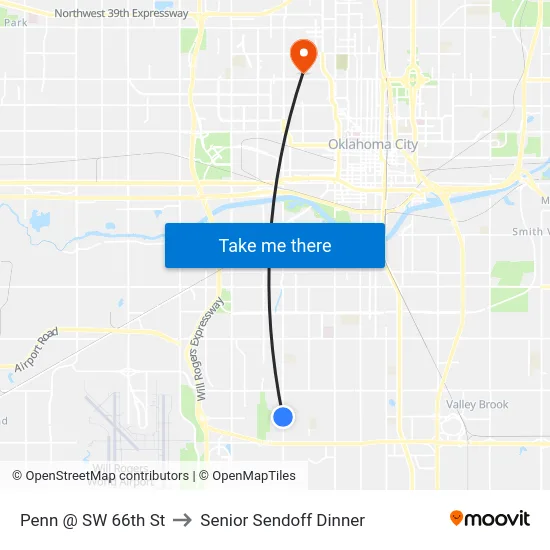 Penn @ SW 66th St to Senior Sendoff Dinner map