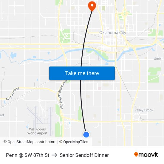 Penn @ SW 87th St to Senior Sendoff Dinner map