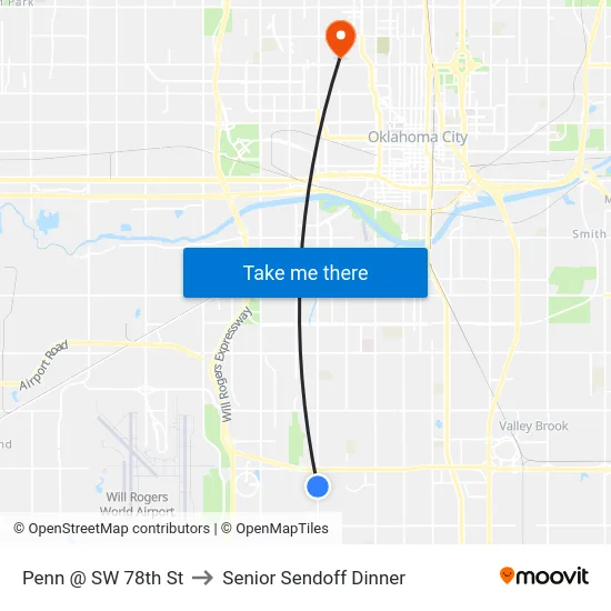 Penn @ SW 78th St to Senior Sendoff Dinner map