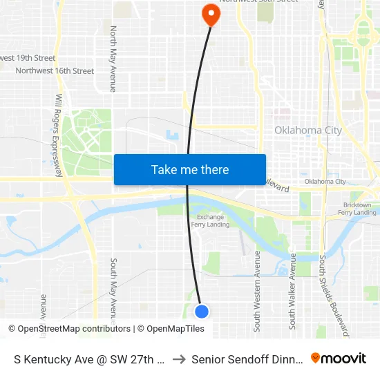 S Kentucky Ave @ SW 27th St to Senior Sendoff Dinner map
