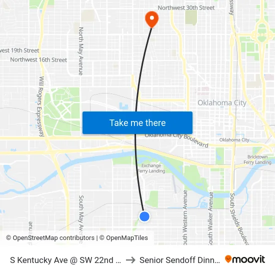 S Kentucky Ave @ SW 22nd St to Senior Sendoff Dinner map