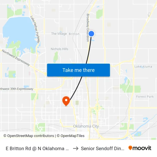 E Britton Rd @ N Oklahoma Ave to Senior Sendoff Dinner map