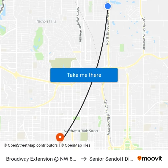 Broadway Extension @ NW 85th St to Senior Sendoff Dinner map