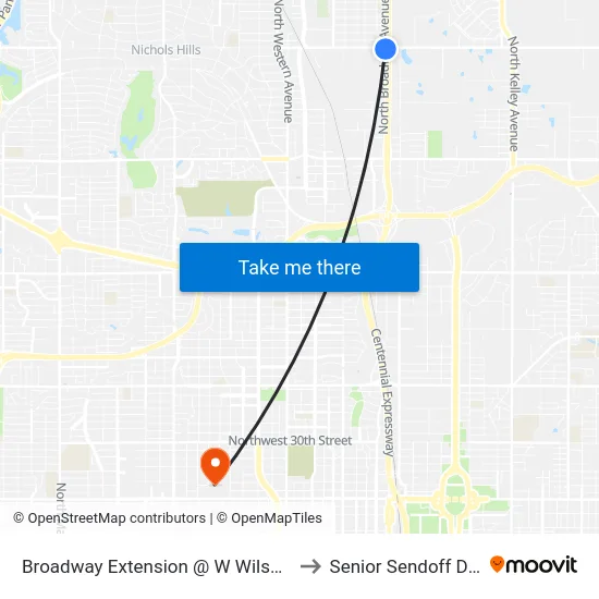 Broadway Extension @ W Wilshire Blvd to Senior Sendoff Dinner map