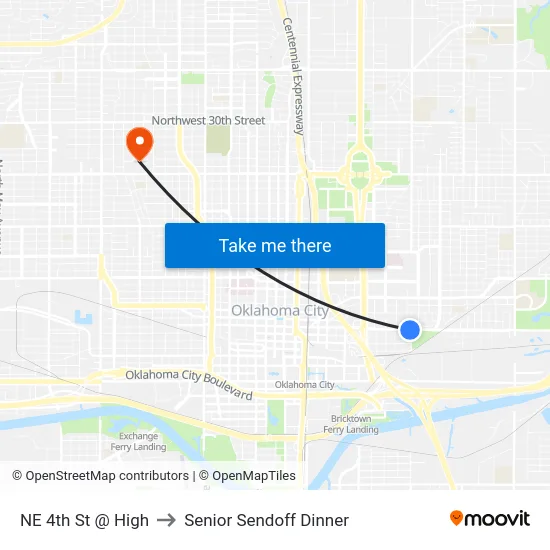 NE 4th St @ High to Senior Sendoff Dinner map
