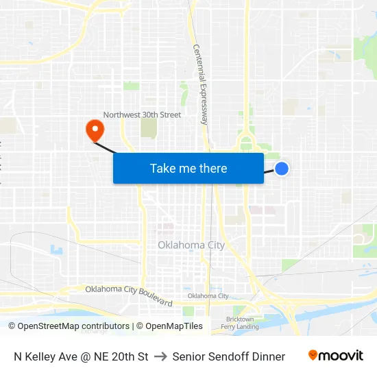 N Kelley Ave @ NE 20th St to Senior Sendoff Dinner map