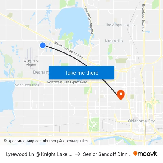 Lyrewood Ln @ Knight Lake Dr to Senior Sendoff Dinner map