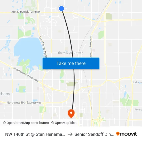 NW 140th St @ Stan Henaman Dr to Senior Sendoff Dinner map