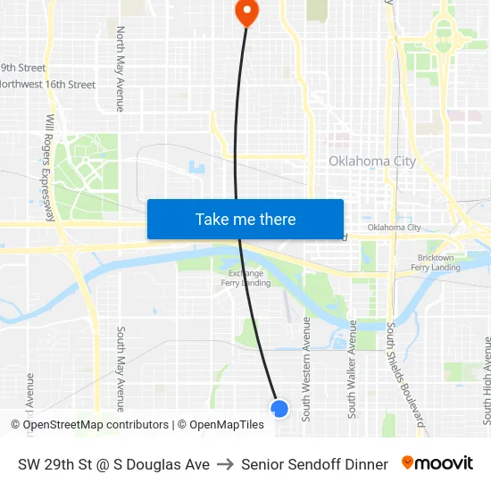 SW 29th St @ S Douglas Ave to Senior Sendoff Dinner map