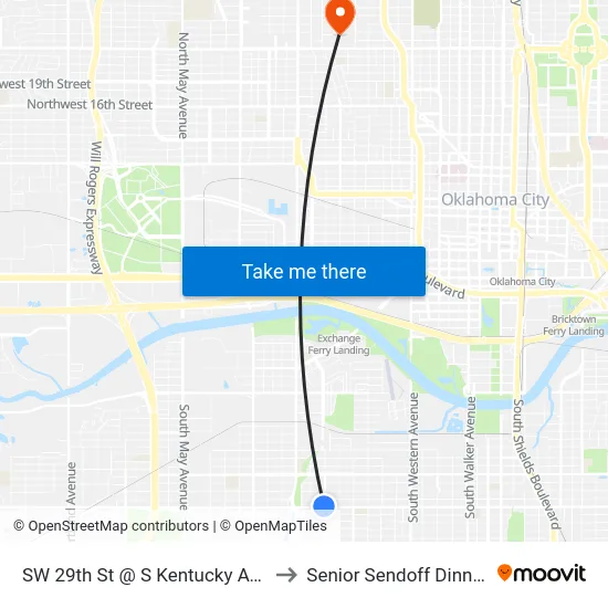 SW 29th St @ S Kentucky Ave to Senior Sendoff Dinner map