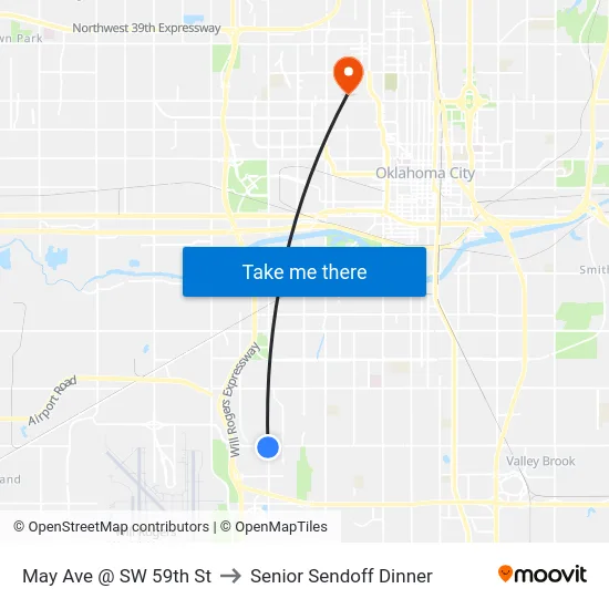 May Ave @ SW 59th St to Senior Sendoff Dinner map
