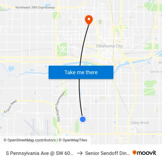 S Pennsylvania Ave @ SW 60th St to Senior Sendoff Dinner map