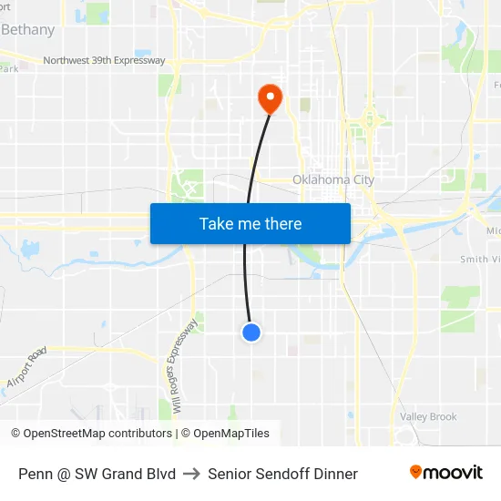 Penn @ SW Grand Blvd to Senior Sendoff Dinner map