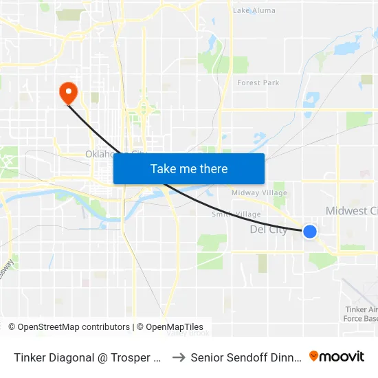 Tinker Diagonal @ Trosper Rd to Senior Sendoff Dinner map