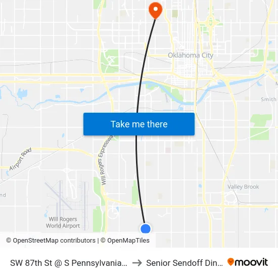 SW 87th St @ S Pennsylvania Ave to Senior Sendoff Dinner map