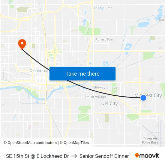 SE 15th St @ E Lockheed Dr to Senior Sendoff Dinner map