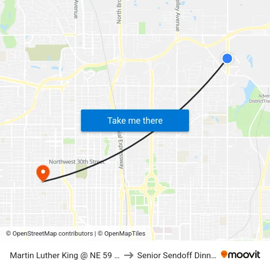 Martin Luther King @ NE 59 St to Senior Sendoff Dinner map