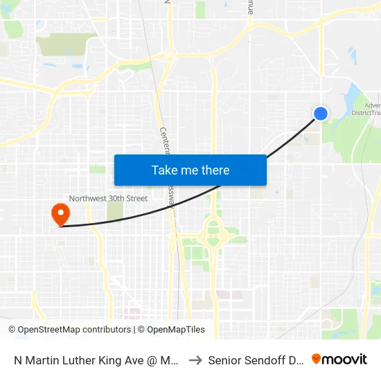 N Martin Luther King Ave @ Meyers Pl to Senior Sendoff Dinner map
