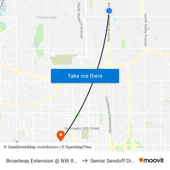 Broadway Extension @ NW 81st St to Senior Sendoff Dinner map