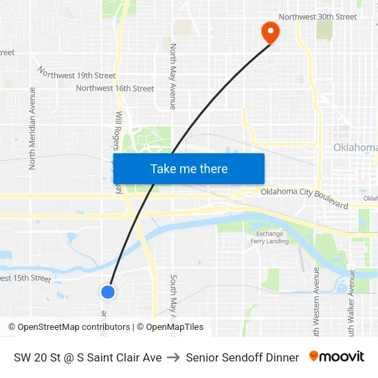SW 20 St @ S Saint Clair Ave to Senior Sendoff Dinner map