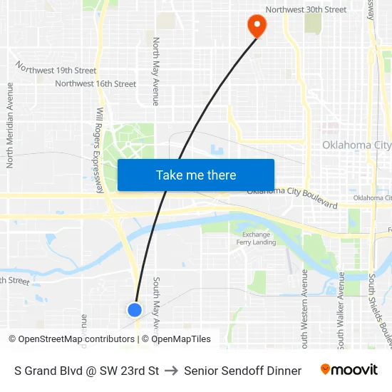 S Grand Blvd @ SW 23rd St to Senior Sendoff Dinner map