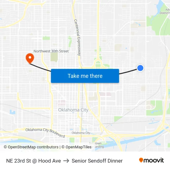 NE 23rd St @ Hood Ave to Senior Sendoff Dinner map