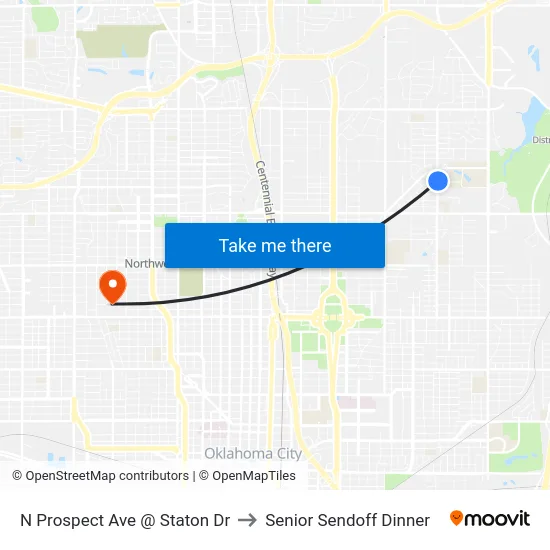 N Prospect Ave @ Staton Dr to Senior Sendoff Dinner map