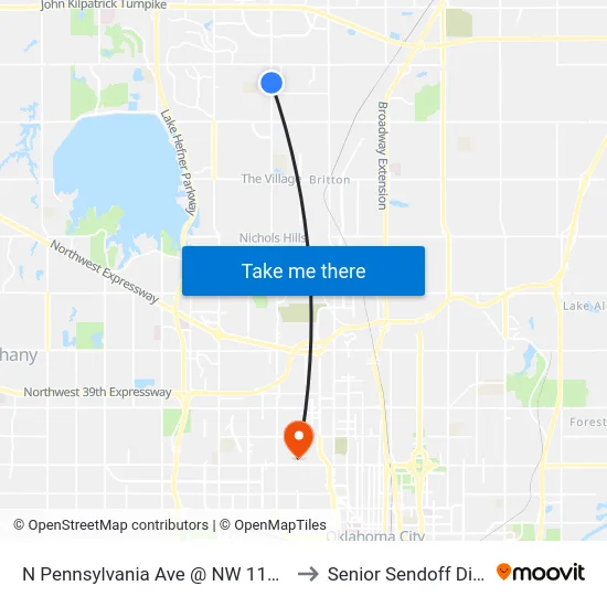 N Pennsylvania Ave @ NW 118th Ter to Senior Sendoff Dinner map