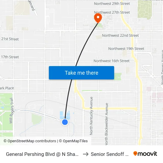 General Pershing Blvd @ N Shawnee Ave to Senior Sendoff Dinner map