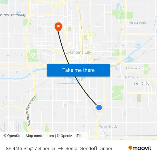 SE 44th St @ Zellner Dr to Senior Sendoff Dinner map